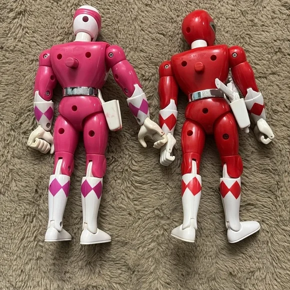 1993 Mighty Morphin Power Ranger Action Figure Bundle- Red, Pink, Blue, Black - Picture 3 of 6
